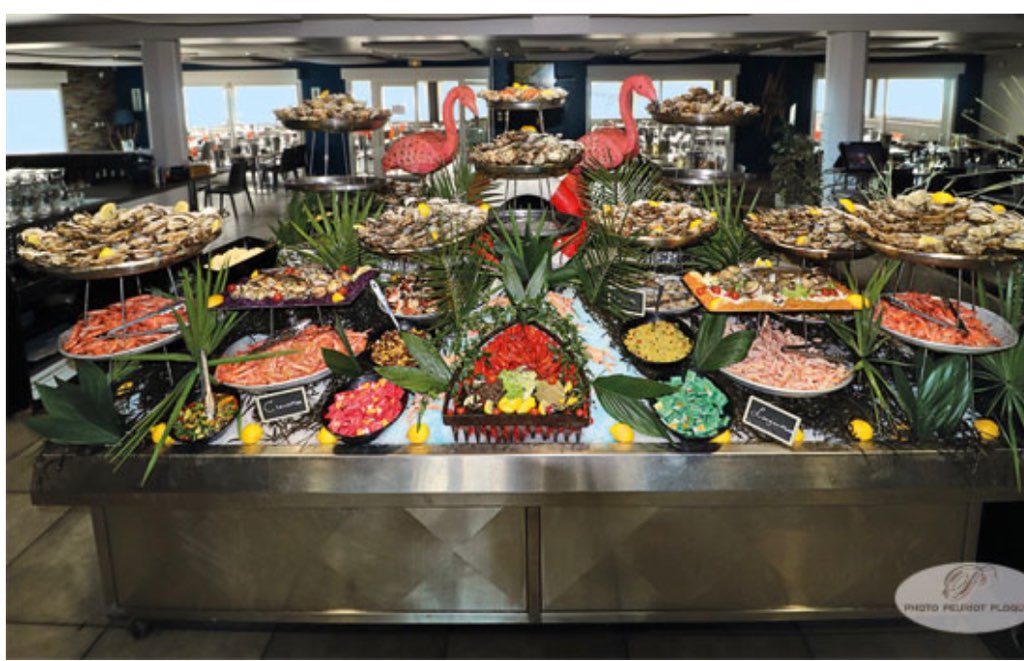 buffet coquillages à la ferme marine